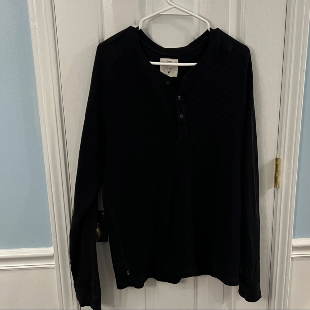 Splendid Black Waffle Knit Top